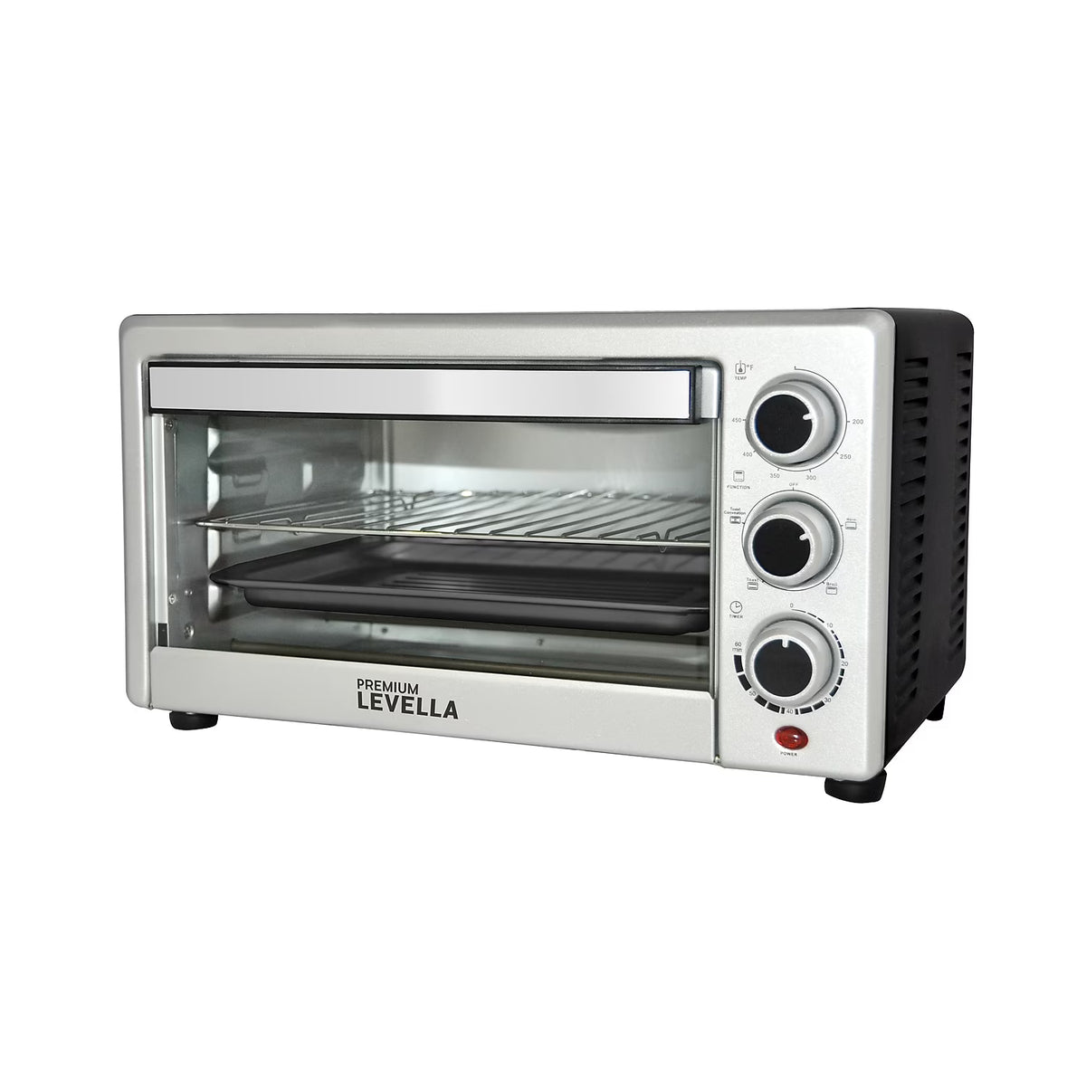 Premium Levella 0.7 Cubic Foot 6-Slice Toaster Oven Silver PTO210C