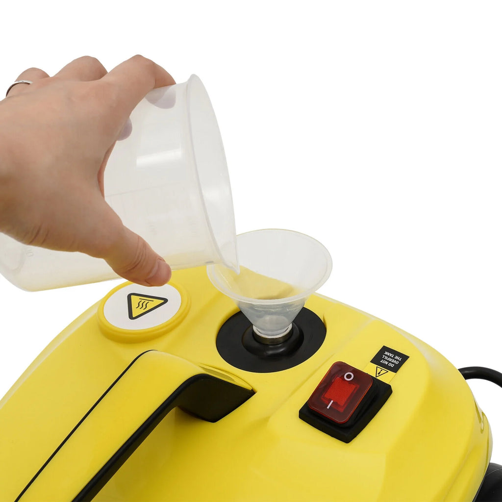 2000W 1.8L/60.87oz High-Pressure Steam Cleaner Multipurpose Handheld Steam Cleaner Portable Yellow 5 Bar/72.5PSI