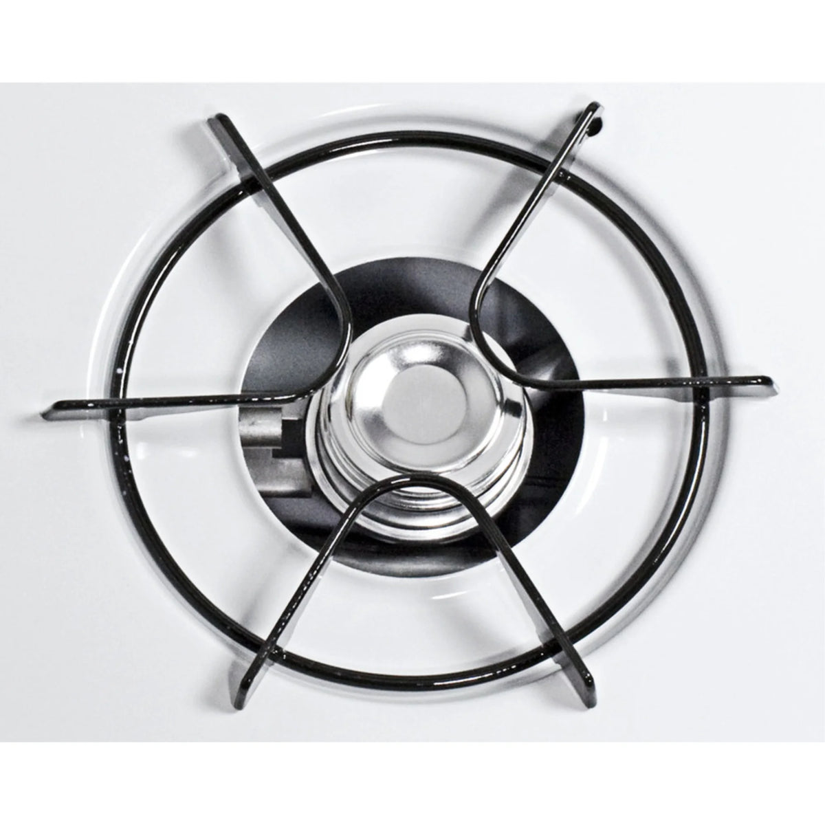 24" wide LP gas cooktop with four open burners and battery-start ignition