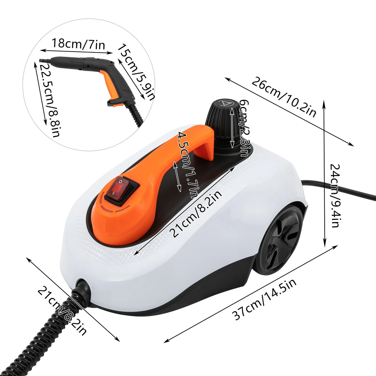 TOOL1SHOoo Steam Cleaner,Electric Household Steamer,High Pressure Multipurpose Rolling Cleaning Machine For carpet Upholstery Floor Car Detailing Home Interior