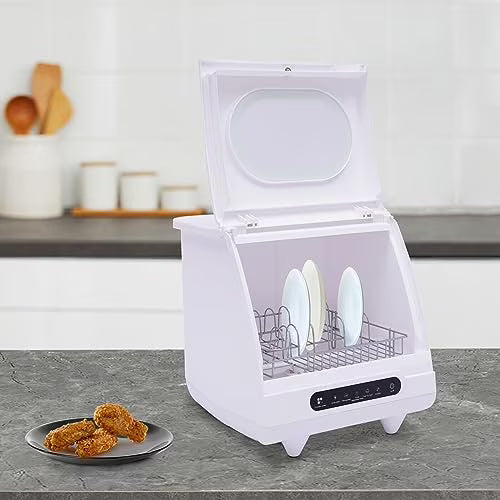 Portable Dishwasher, Countertop Dishwasher, Compact Dish Washing, Mini Dishwasher, 5 Washing Programs, 360�� Spray Arms, Air-Dry Function, for Apartments, Dorms, Boats, Campers, RVS