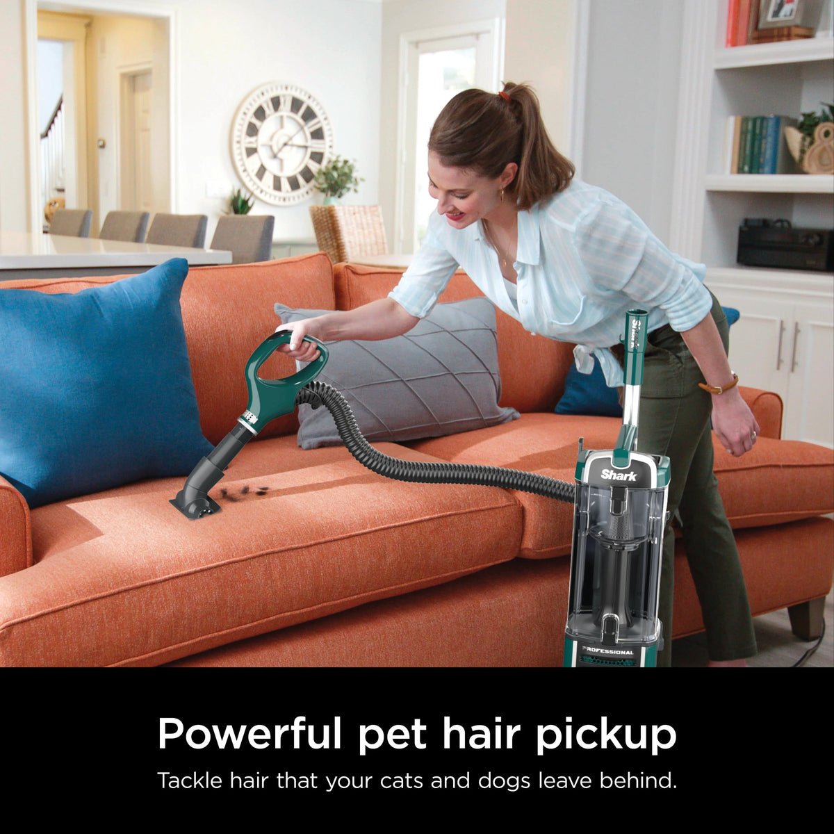 Shark Upright Vacuum, Navigator Swivel Pro Plus, Pet Friendly, Bagless, Powerful Suction, Hard Floor and Carpet, Large Dust Cup, Allergen Control, Swivel Steering, NV250, Green