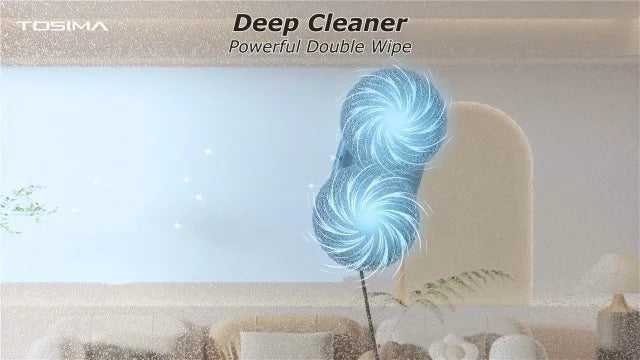 Tosima W2 Window Cleaner Robot, Automatic Cleaning with Intelligent Path Planning, 3800Pa Suction Power, Edge Detection Technology, Remote Control, White