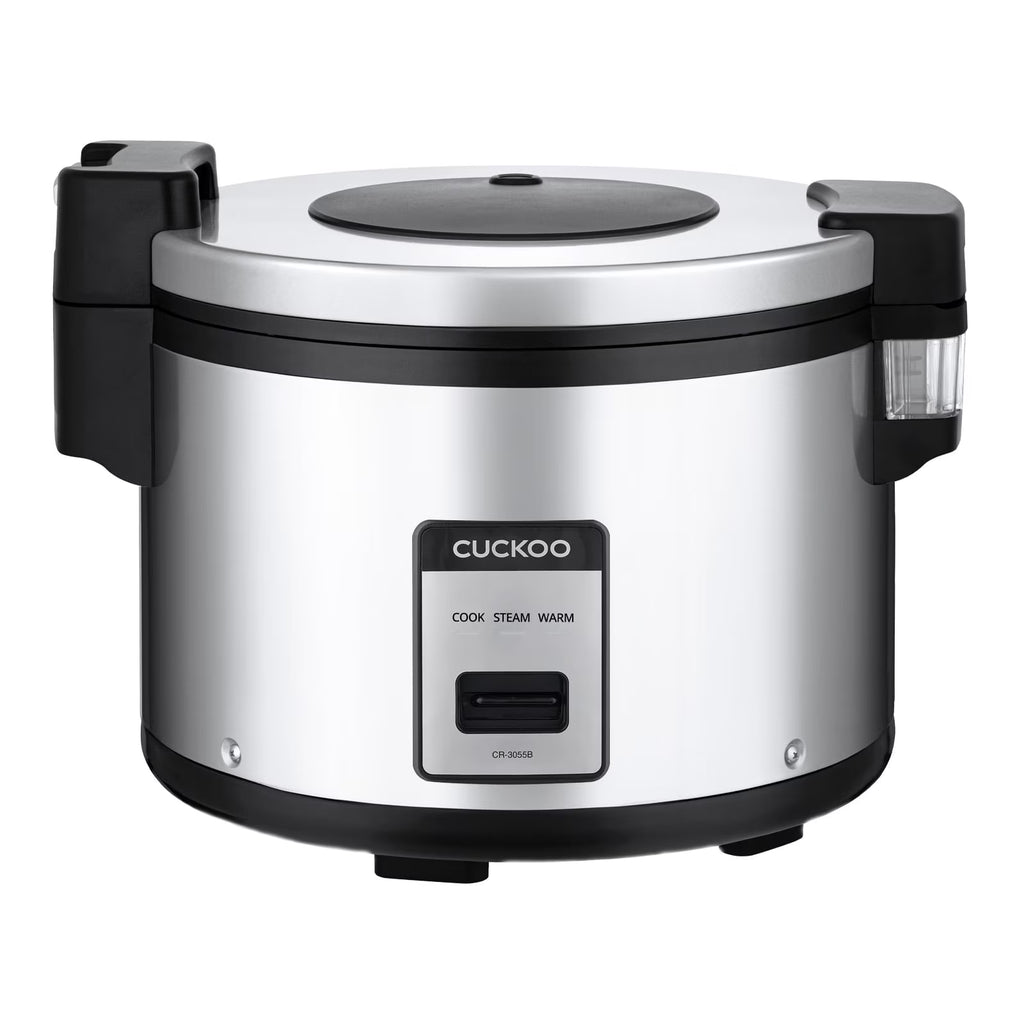 CUCKOO 60 Cups Cooked XL Rice Cooker Warmer with Nonstick Pot Easy Switch Start Silver/Black (CR-3055)