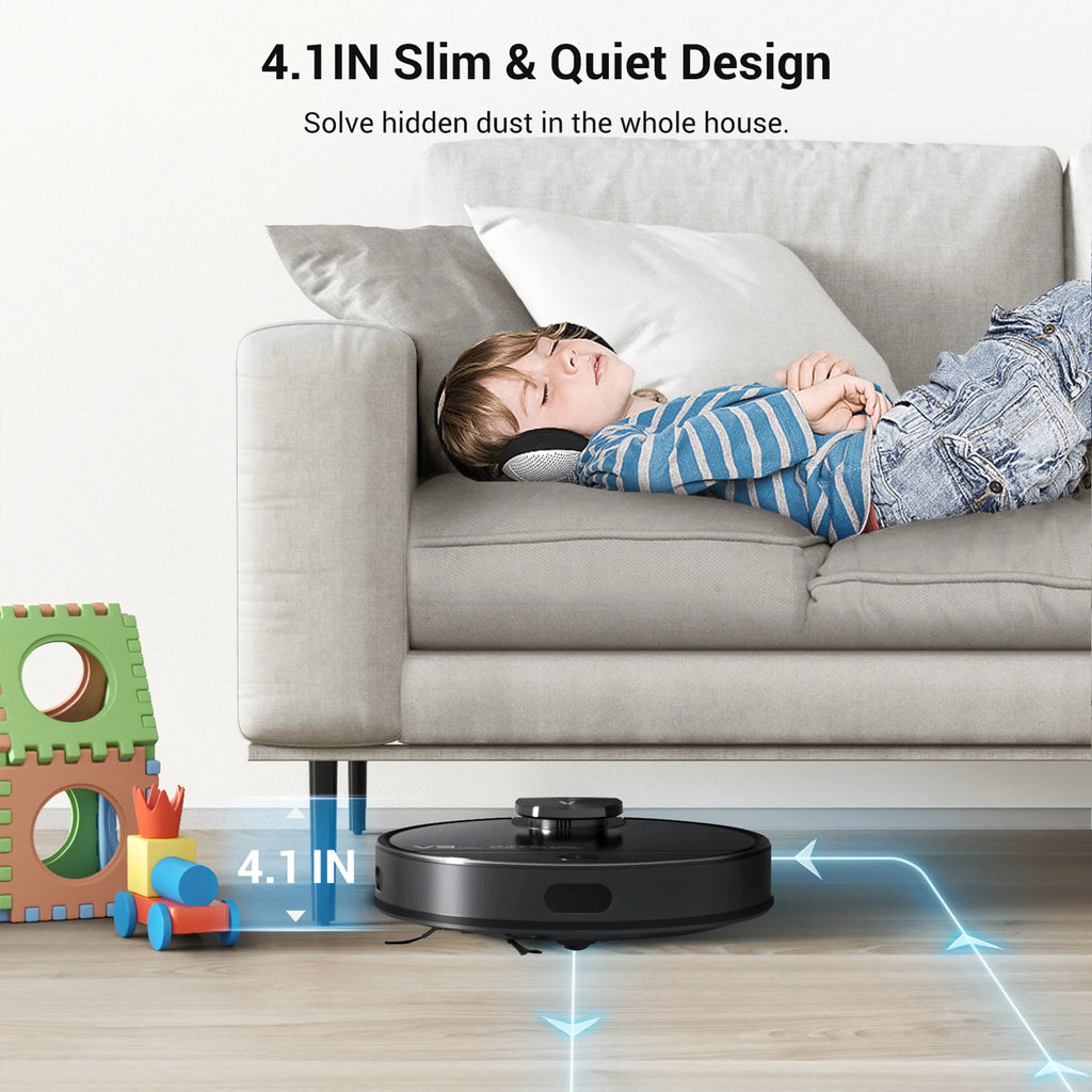 Viomi Smart Robot Vacuum V3 Max Duster Vacuum & Mop for Multi Floors, Black