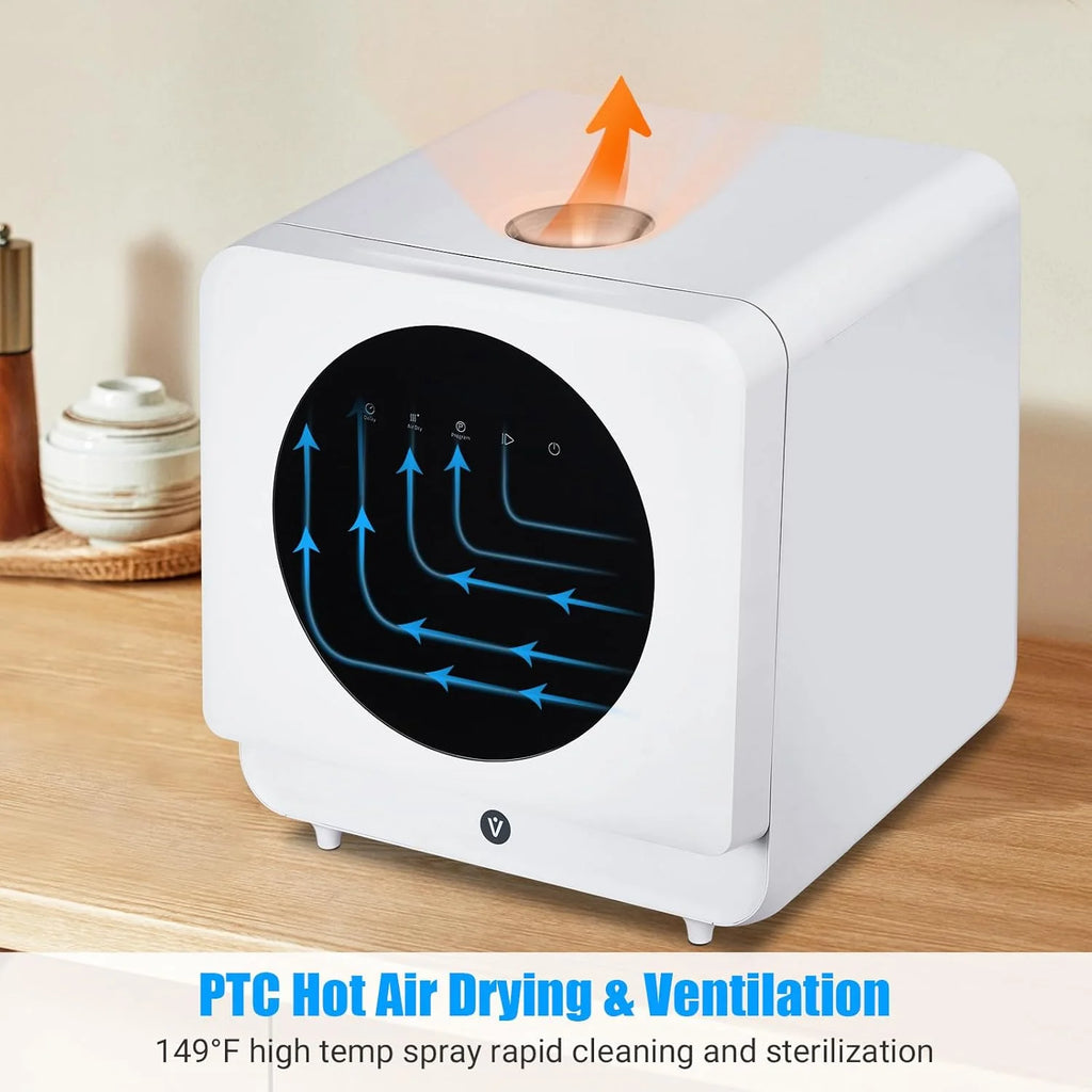 Portable Dishwasher With Large Display Screen 2 In 1 Self-Priming Fresh Air Drying