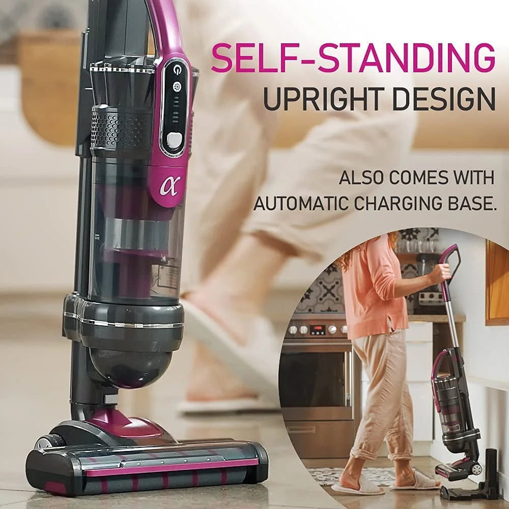 RoomieTEC Alpha Professional Upright Cordless Vacuum Cleaner, Lightweight and Bagless, with Handheld Dust Buster, Motorized Pet Brush, 22Kpa, 300W