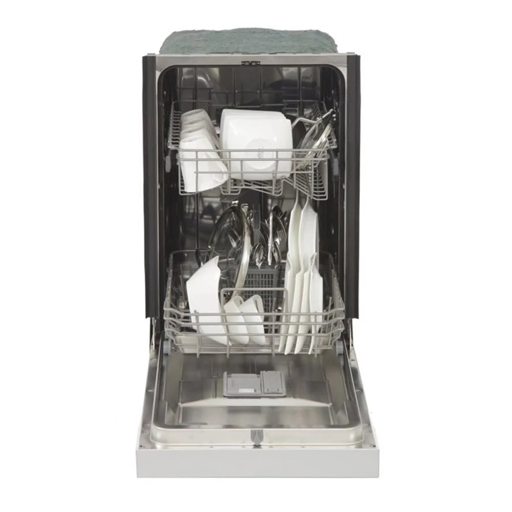Pemberly Row 18" Stainless Steel Front Control Dishwashers in Silver