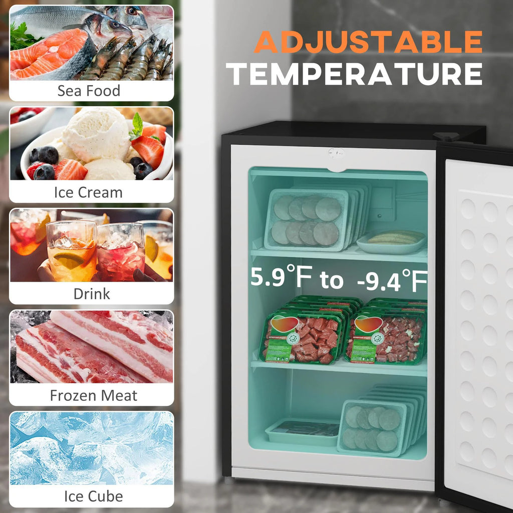 Resenkos Upright Freezer, 3 Cu Ft Small Freezer with Reversible Single Door, Smart Thermostat Control, Apartment, Silver