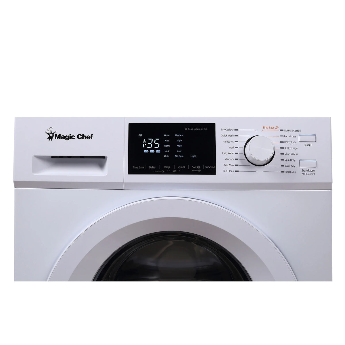 Magic Chef 24 in. 2.7 cu. ft. Front Load Compact Washer in White in White