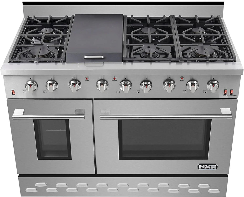 NXR 48" Stainless Steel Propane Gas Range with 7.2 cu. ft. Convection Oven & Under Cabinet Hood Bundle SC4811LP RH4801