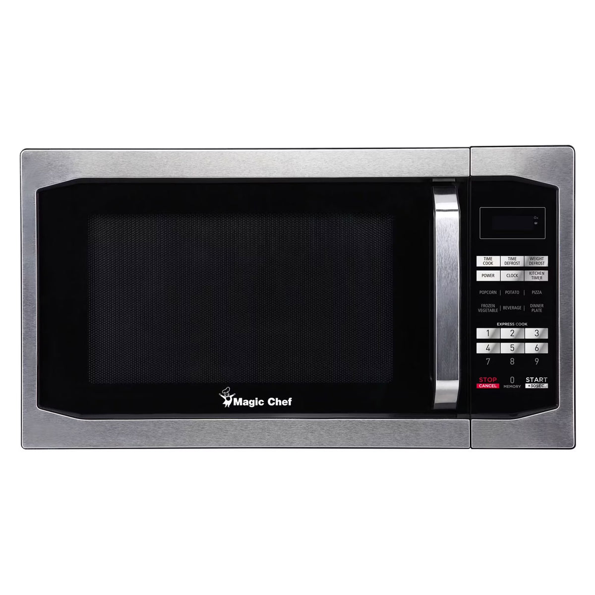 Magic Chef 1.6 Cu. ft. 1100W Countertop Microwave Oven with Push-Button Door in Black, New