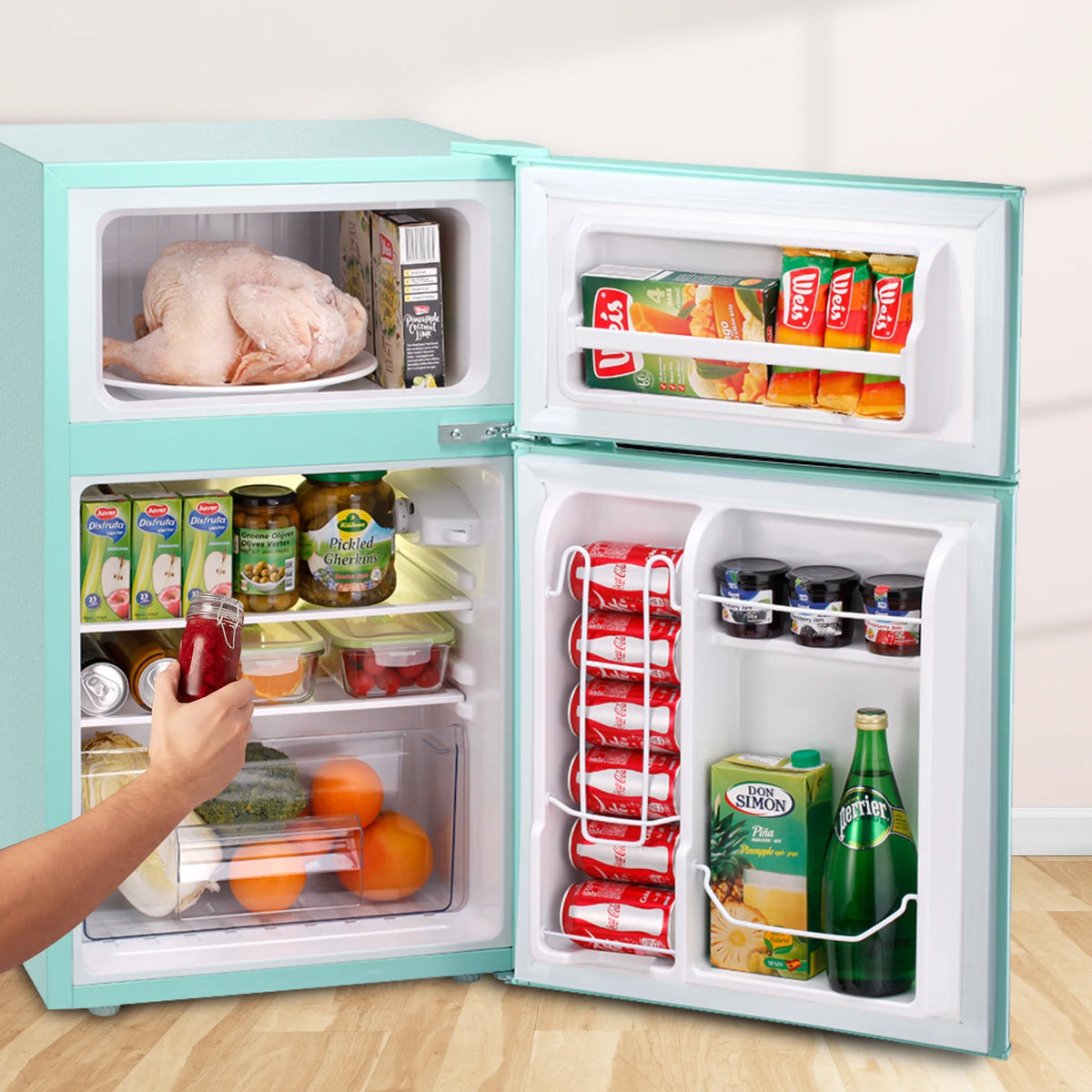 Moifoi 3.1 Cu. Ft. Two-Door Compact Refrigerator, Gray