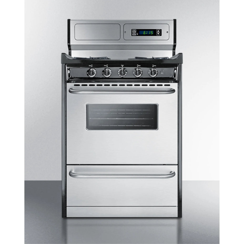 24" Wide Gas Range, Open Burners