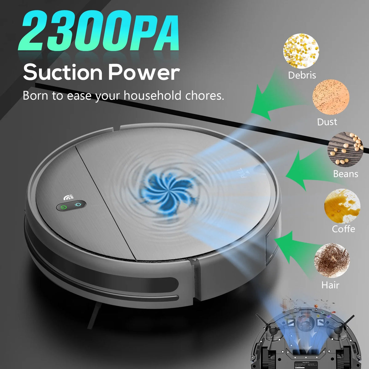 ONSON Robot Vacuum Cleaner, Robot Vacuum and Mop Combo with WIFI / Alexa for Pet Hair and Hard Floor