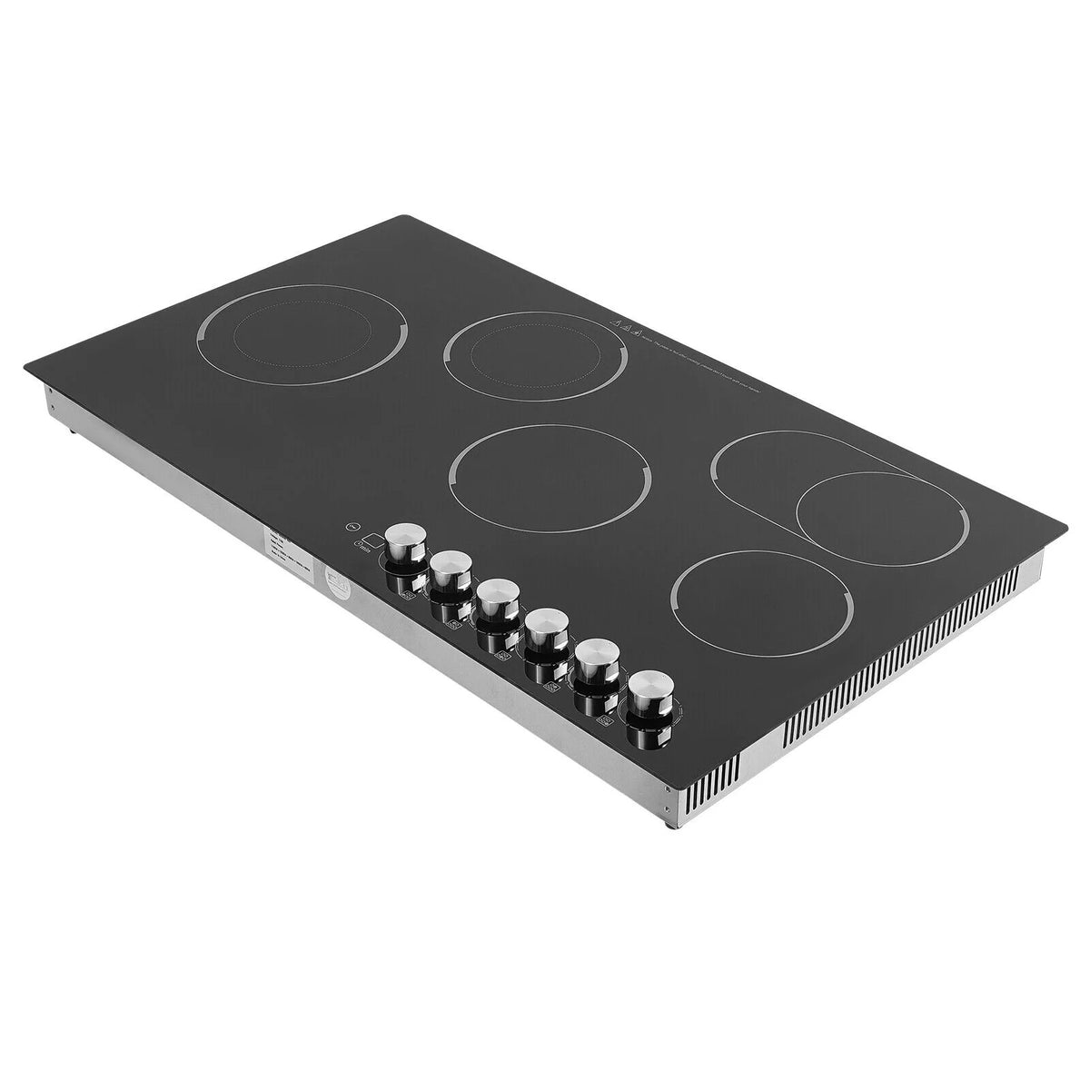 110V Modern Black Electric Cooktop Electric Stovetop 5 Burners Electric Cooktop for Homes, Restaurants