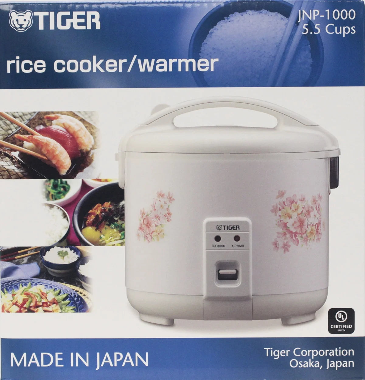 Tiger 5.5 Cup Floral White Rice Cooker & Warmer