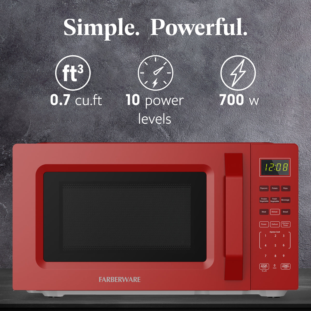 Farberware 1.1 Cu. Ft. 1000-Watt Compact Microwave Oven, Black