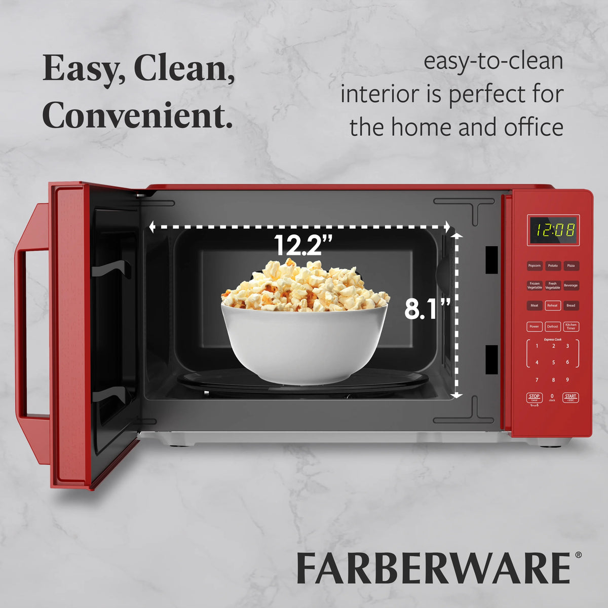 Farberware 1.1 Cu. Ft. 1000-Watt Compact Microwave Oven, Black
