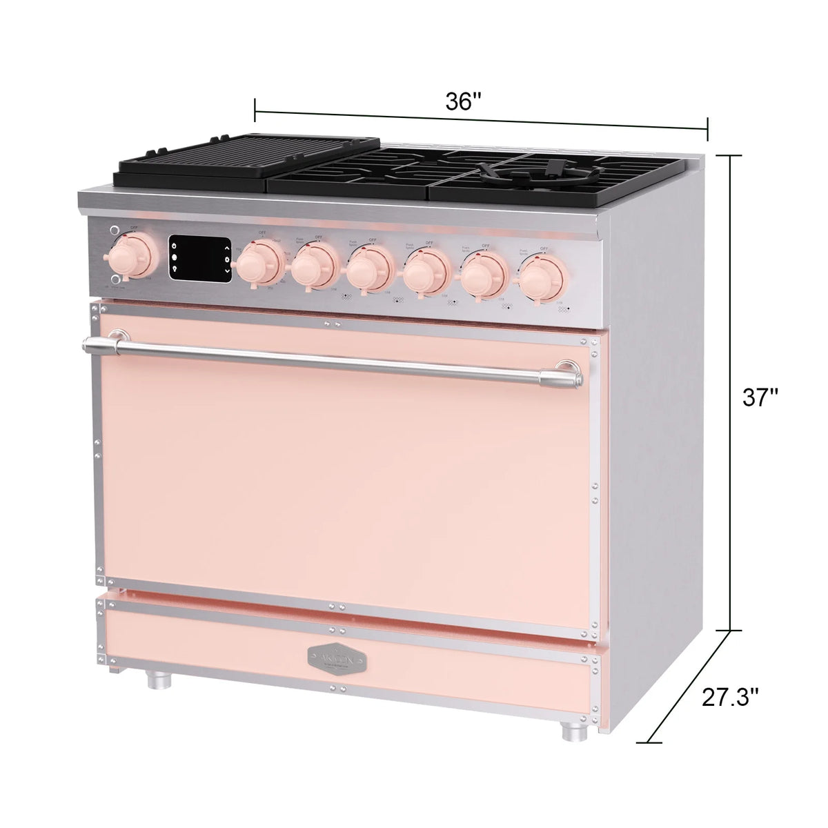 Akicon 48 Inch Freestanding Gas Range with 8 Sealed Burners Cooktop, 6.7 Cu.Ft. Dual Zone Capacity, Natural Gas/LP Convertible-BSGBGGA1