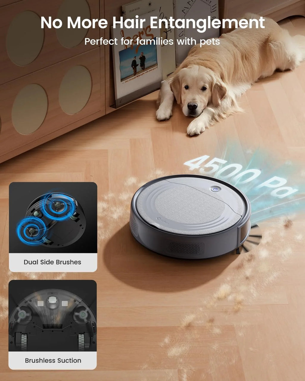 Lefant Robot Vacuum Cleaner with 4500Pa Suction, APP/Remote/Voice Control,Ideal for Pet hair, M310
