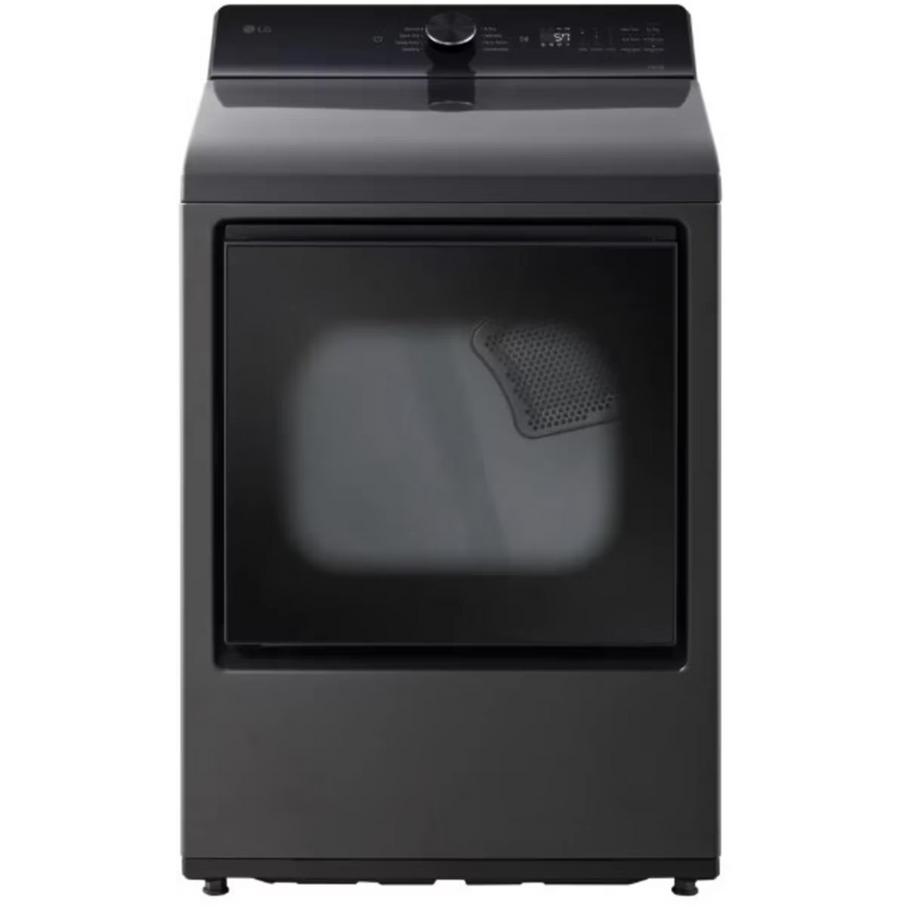 LG 27 Inch Rear Control Gas Dryer with 7.3 cu ft. Ultra Capacity, AI Sensor Dry, Quiet Operation in Black DLG8201L