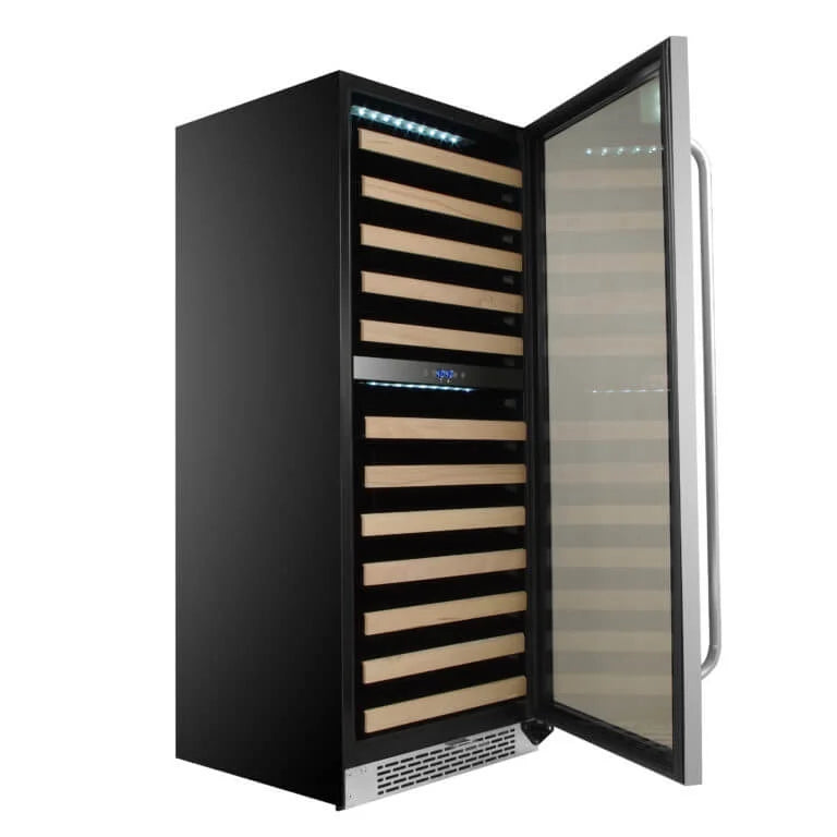 Whynter 24 inch Wine Cooler Refrigerator, 46 Bottle Wine Fridge, Freestanding & Built-in with Reversible Glass Door