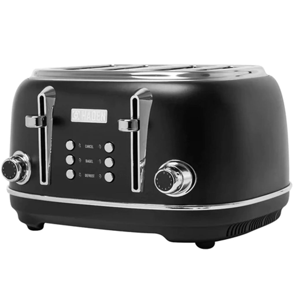 Haden Heritage 1500 1.7 Electric Kettle, Matte Black Finish with Copper Accents