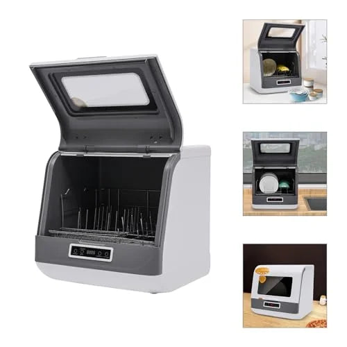 Countertop Dishwasher, Portable Compact Dishwashers, 3 Washing Programs and Air-Dry Function, Small Deep Cleaning Dishwasher for Small Apartments, Dorms and RVs