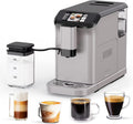 Full Automatic Espresso Machine with Built-In Grinder & Milk Frother - FTF Touchscreen Coffee Maker for Latte/Cappuccino, 20 Bar Pressur & 1.5L Water Tank, 1350W, Grey