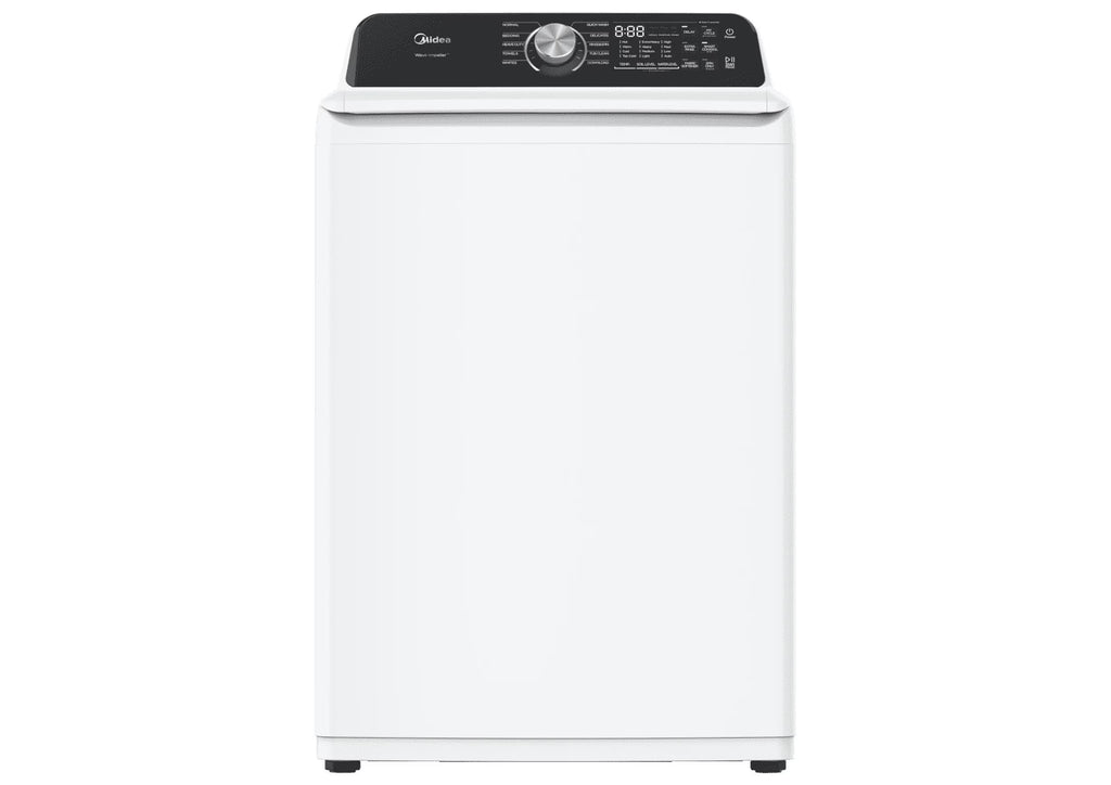 MIDEA 4.5 Cu Ft Smart Top Load Wave-Impeller Washing Machine with Stainless Steel Tub, White