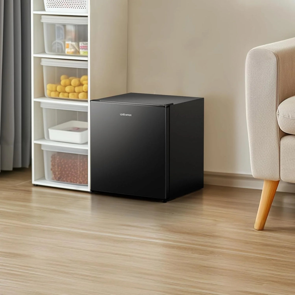 Upstreman 1.6 Cu.ft Single Door Mini Fridge with Freezer, Small Compact Refrigerator with Reversible Door for Apartment Dorm Office Bedroom RV, FR16 Black