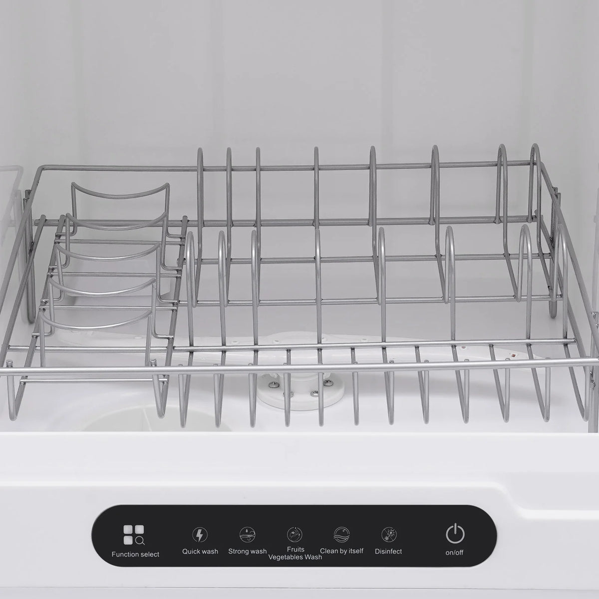 Flip-top Dishwasher White 5 intelligent washing functions Portable Countertop Dishwasher Compact  Low Noise Mini Dishwasher with Water Tank Leak-Proof Dry