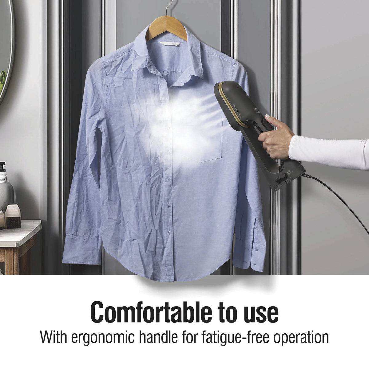 CHI SteamPress 3-in-1 Handheld Garment Steamer for Clothes, Travel Steamer & Iron, Black