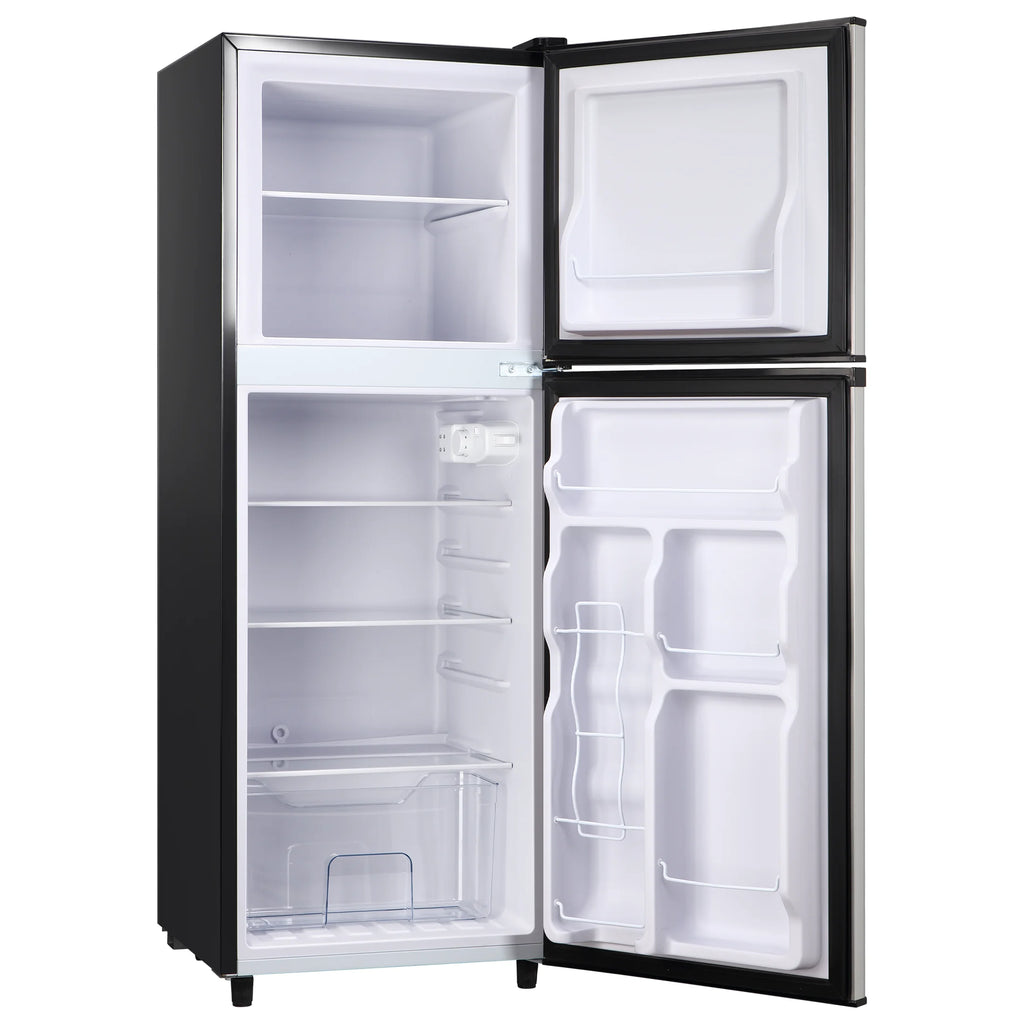 2 Door Mini Fridge with Freezer,4.5 Cu.ft.,5 Adjustable Thermostat & 4 Removable Glass Shelves