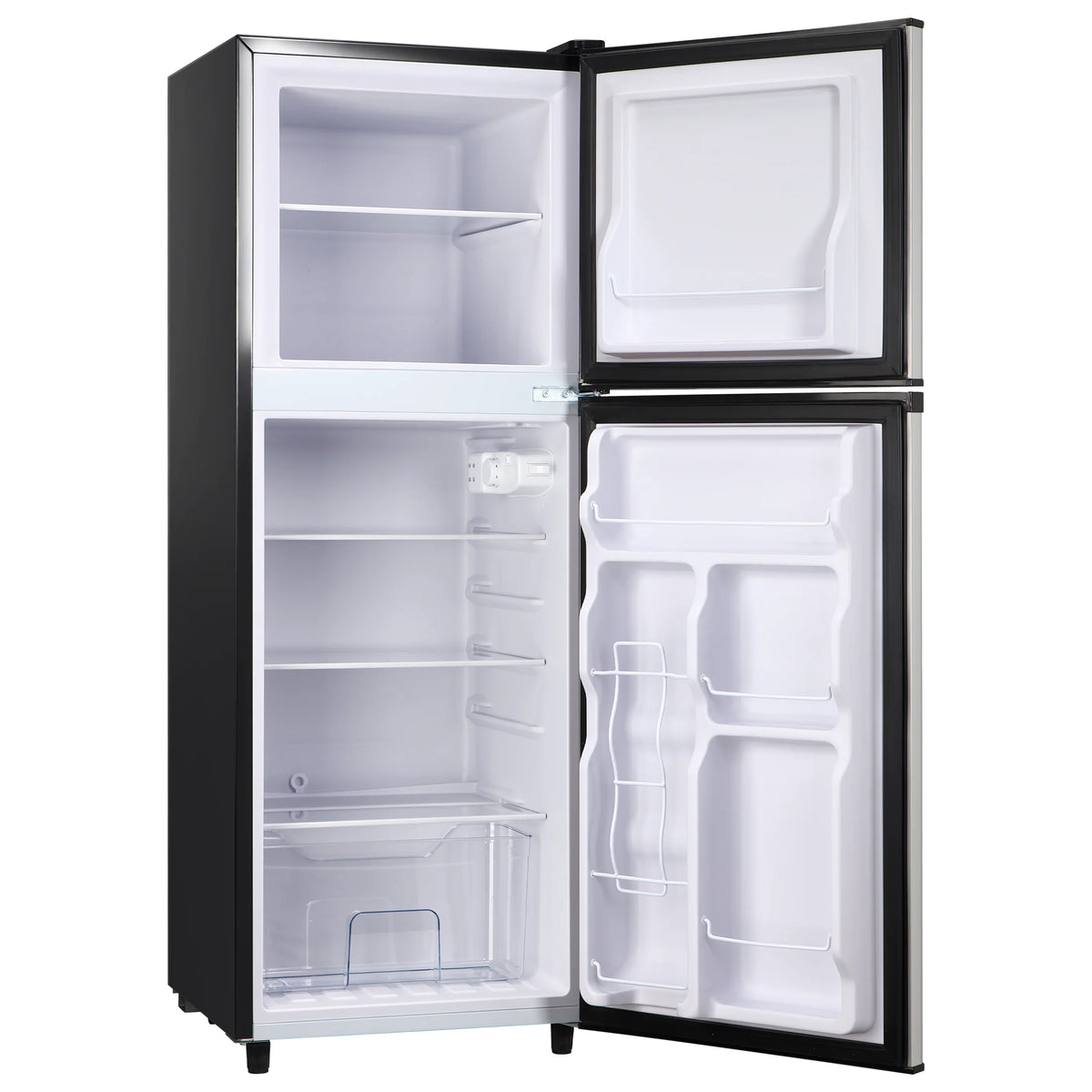 2 Door Mini Fridge with Freezer,4.5 Cu.ft.,5 Adjustable Thermostat & 4 Removable Glass Shelves
