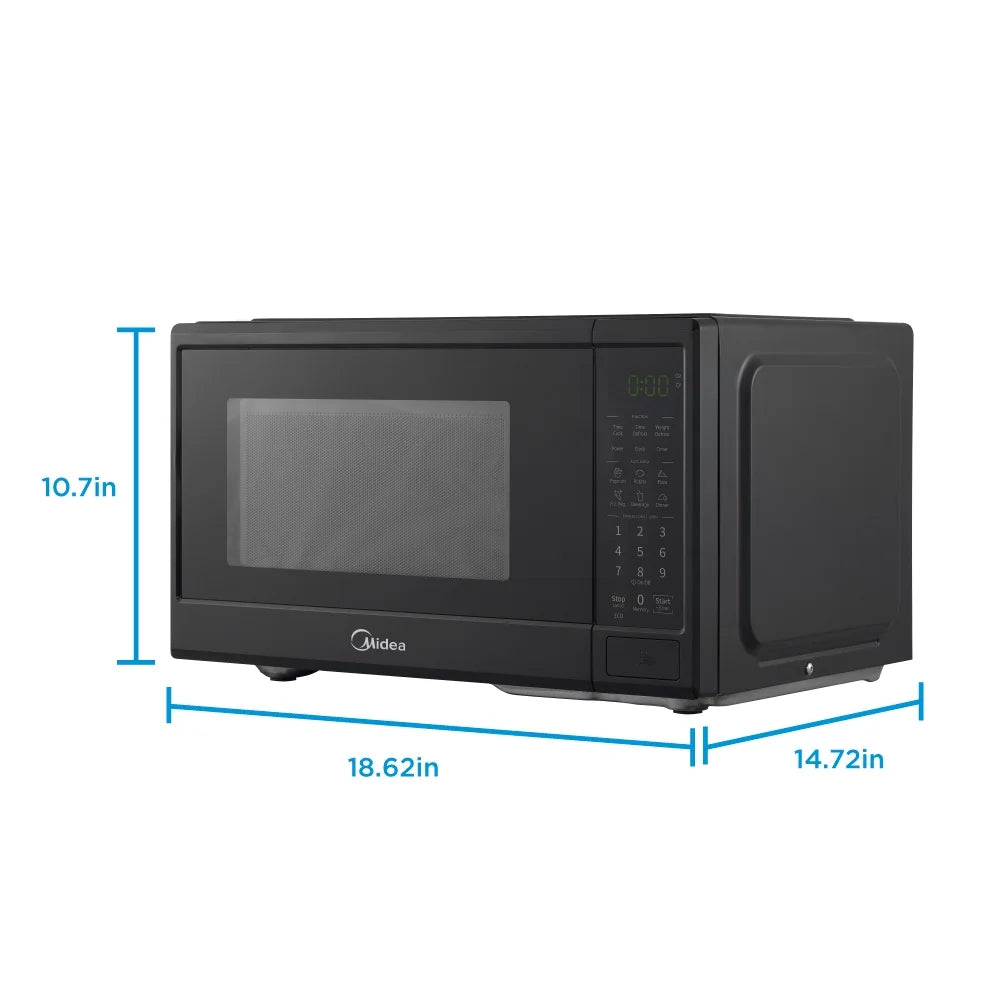 Midea 0.9 Cu. Ft. Countertop Microwave Oven, 6 Auto Programs, 10 Power Level, Black, EM9P022CVPMB