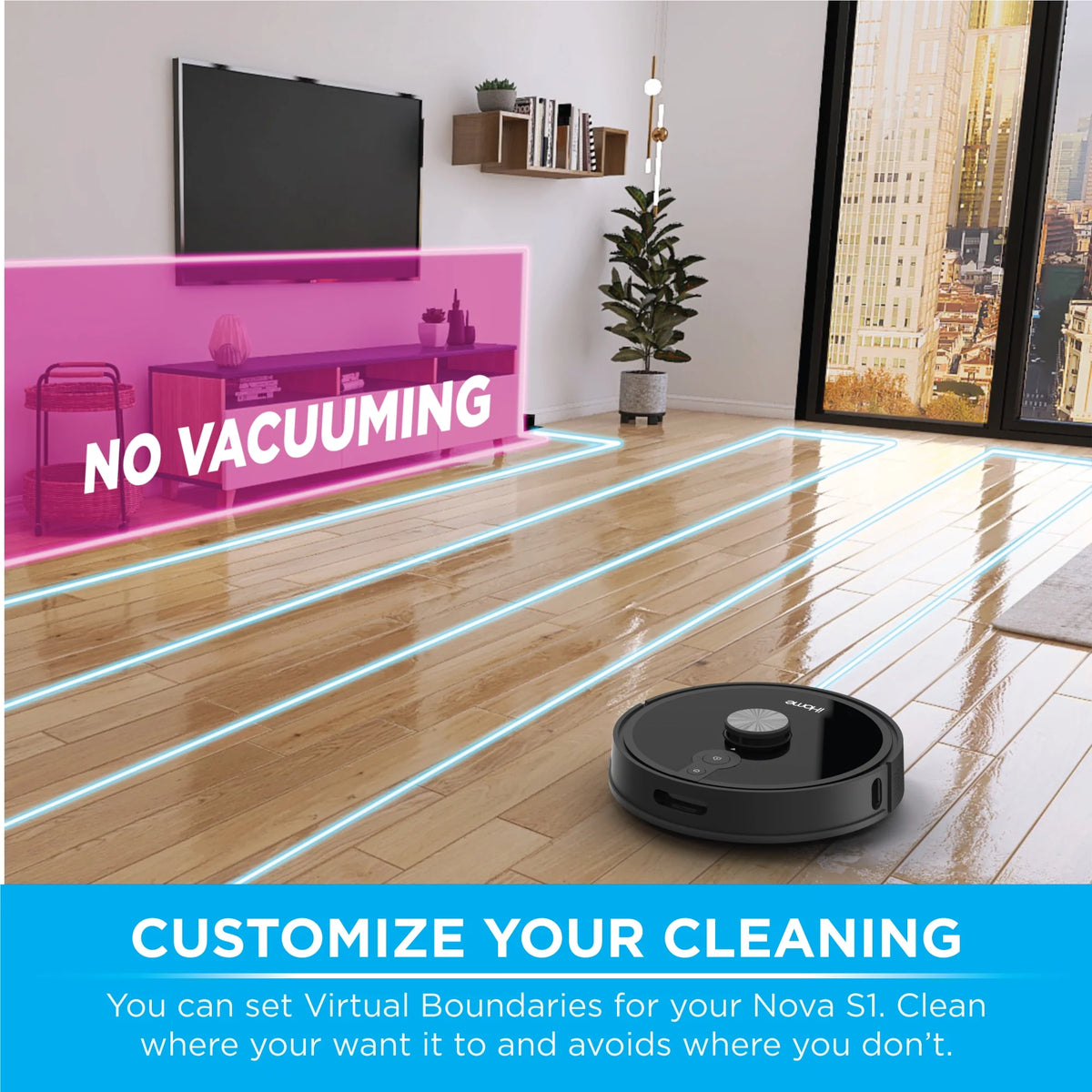 iHome AutoVac Nova S1 Robot Vacuum with LIDAR Navigation, 150 Min Runtime, 2700pa Suction, New