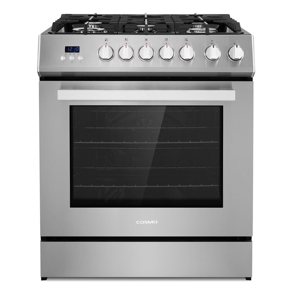 30 in. 5.0 cu. ft Single Oven Gas Range with 5 Burner Cooktop in Stainless Steel