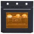 24''Electric Single Wall Oven, 2.5 CF Capacity, Built-in Single Wall Oven with Air Frying 5 Cooking Functions, Double-Layered Glass Door, Mechanical Knobs,Ideal for Kitchen Oven(Black)