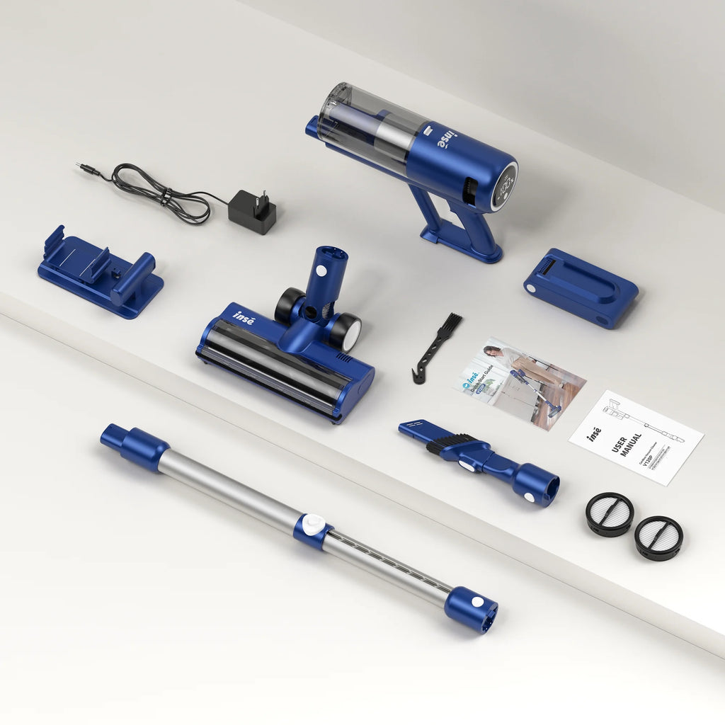 INSE Lightweight Cordless Vacuum with 30Kpa Powerful Suction & 60 Mins Runtime, Stick Vacuum  for Carpet, Tile, Pet Hair, Hardwood Floors