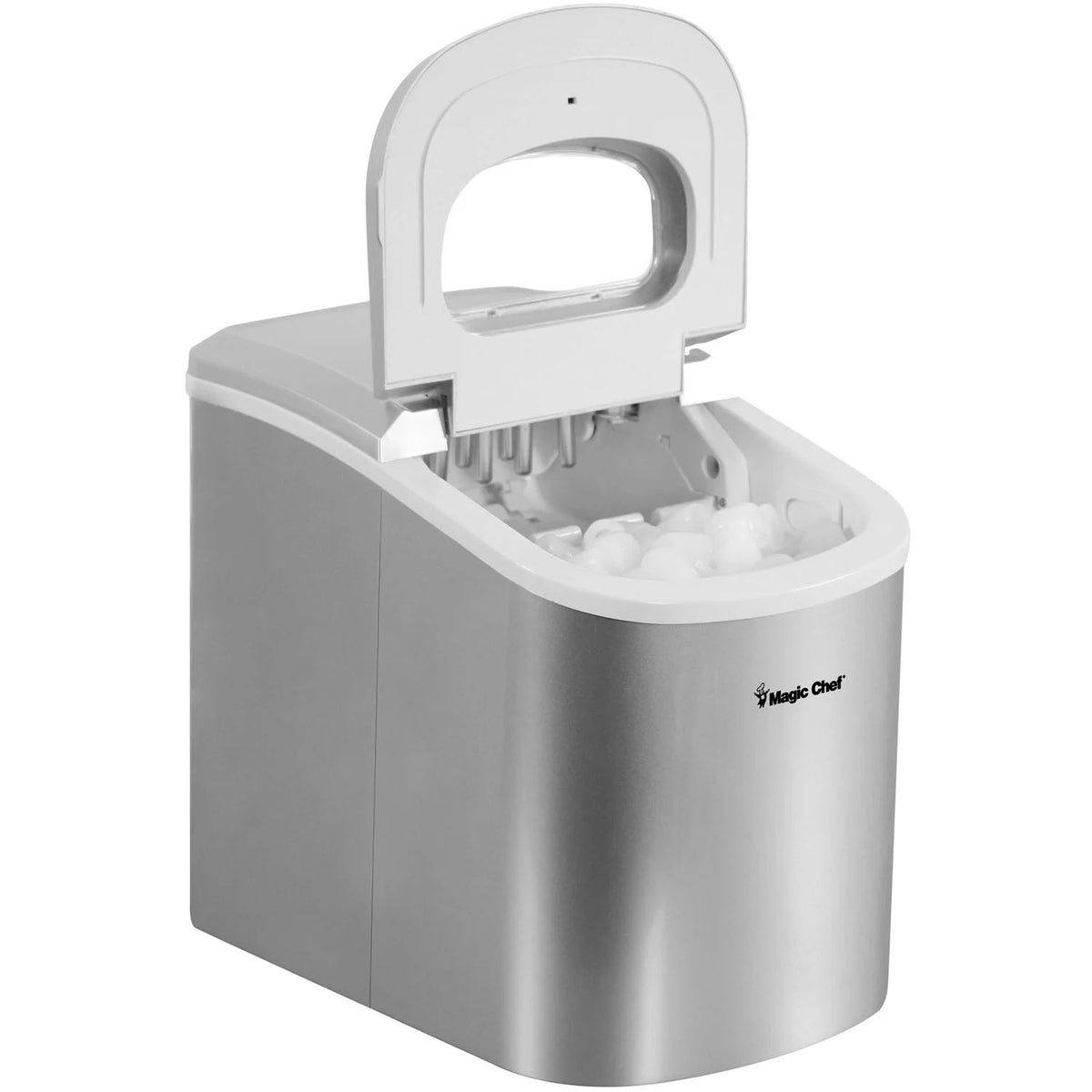 Magic Chef Brand - New Model MCIM22SV 27 lb. Capacity Portable Ice Maker (Silver) Bullet Ice Cubes