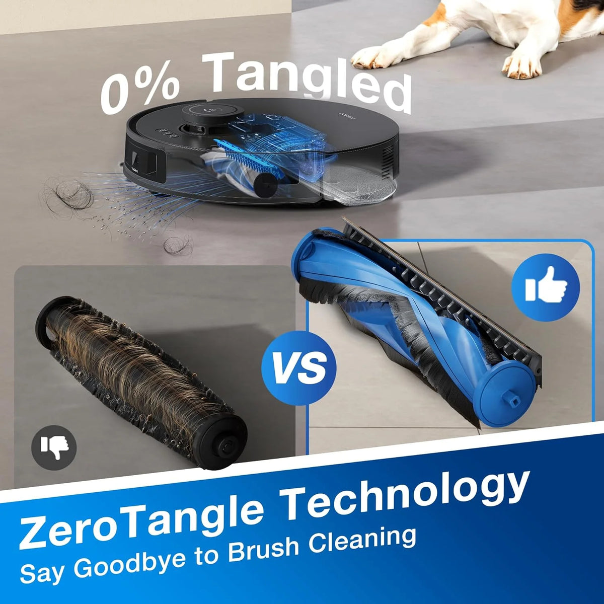 ECOVACS DEEBOT N20 PRO Robot Vacuum Cleaner and Mop,8000Pa Strong Suction, ZeroTangle Brush, Vibrating Mopping System, 300 Minutes Runtime