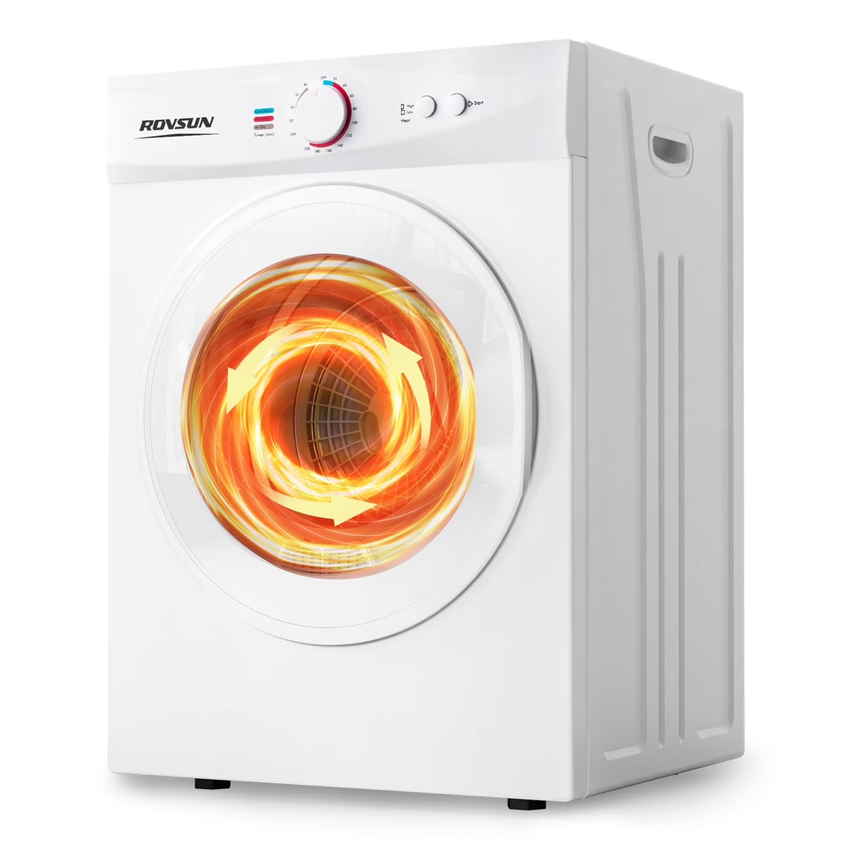 VINGLI 1.8 Cu.Ft Portable Clothes Dryer, Front Load Dryer Machine, Compact Laundry Dryer with Stainless Steel Tub for Apartment, Home, Dorm