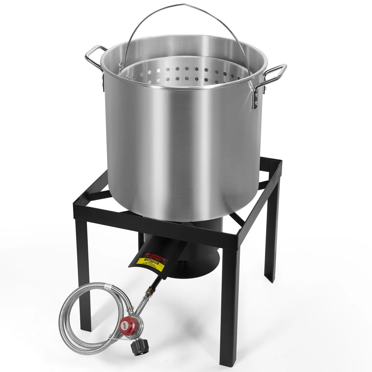 Barton 64 Qt. Aluminum Turkey Deep Fryer Pot With Injector Thermometer Kit and 100,000 BTU Outdoor Propane Stove Burner Stand for 28Lb Turkey, Outdoor Cooking Seafood Boiler Roaster Crawfish Boiling