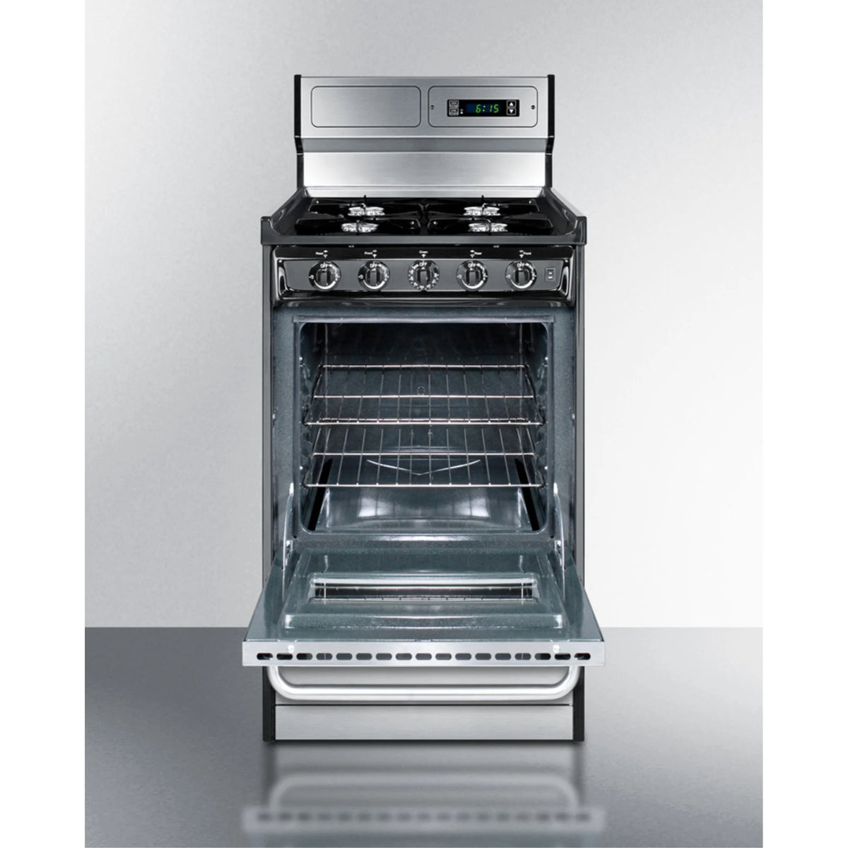 20" Wide Gas Range, Open Burners