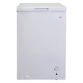 Koolatron 3.5 cu ft Compact Chest Freezer 99L White Manual Defrost Deep Freeze Storage Basket Space-Saving Flat Back