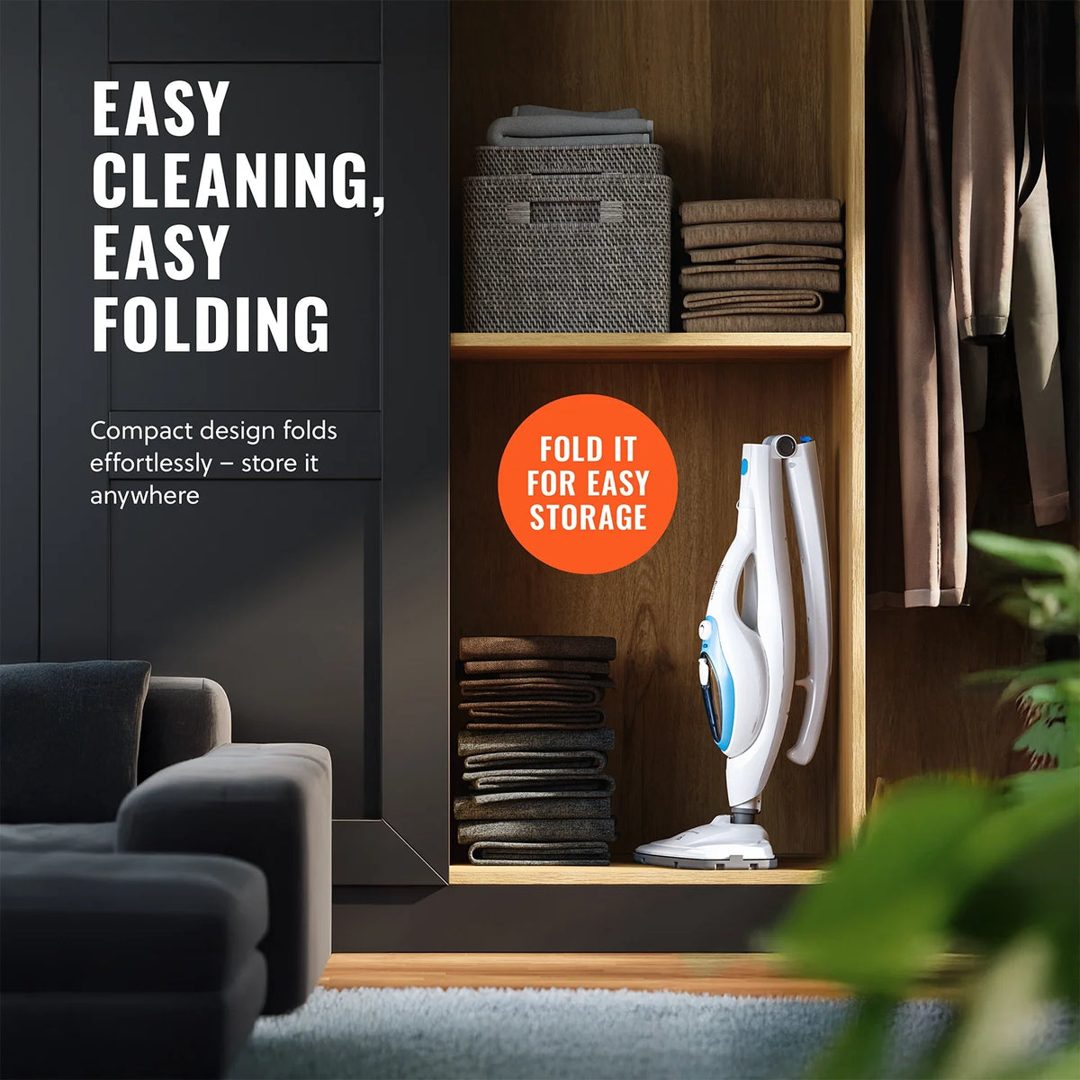 Pursteam ScrubMaster Steam Mop with Dual Scrubbing Head, LED Headlights, Adjustable Steam Control, Anti-Slip Swivel Head, Cable Holder & Upright Lock