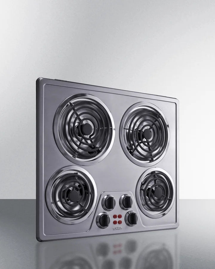 24" Wide 240V 4-Burner Coil Cooktop