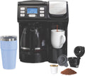 Wangxin FlexBrew Trio 2-Way Coffee Maker, Compatible with K-Cup Pods or Grounds, Combo, Single Serve & Full 12c Pot, Black - Fast Brewing (49902)